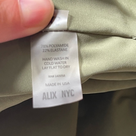 Alix NYC Page Army Green One Shoulder Cutout Bodysuit Keyhole Asymmetrical XS - Picture 10 of 10